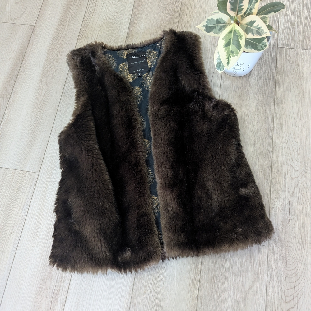 Sanctuary (Anthropologie) Dark Brown Faux Fur Vest